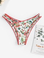 Bas de Bikini Cousu Fleuri Style Bohémien M Multi a