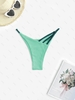 Bas de Bikini Côtelé à Bretelle à Coupe Haute M Vert clair