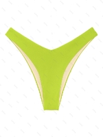 Bas de Bikini Côtelé à Coupe Haute S Vert clair