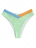 Bas de Bikini Côtelé à Jambe Haute S Vert