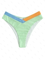 Bas de Bikini Côtelé à Jambe Haute S Vert