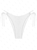 Bas de Bikini Côtelé à Lacets Ajustable L Blanc