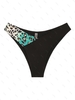 Bas de Bikini Côtelé Animal Léopard L Noir