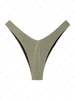 Bas de Bikini Côtelé Bicolore à Coupe Haute L Vert