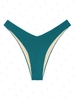 Bas de Bikini Côtelé Bicolore à Coupe Haute S Bleu