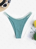Bas de Bikini Côtelé Découpé M Vert