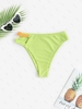 Bas de Bikini Côtelé Découpé M Vert