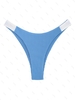 Bas de Bikini Côtelé en Blocs de Couleurs à Jambe Haute S Bleu