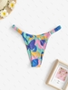 Bas de Bikini Côtelé en Blocs de Couleurs M Multi a