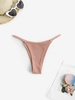 Bas de Bikini Côtelé en Couleur Unie L Orange clair