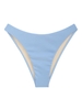 Bas de Bikini Côtelé Métallique à Jambe Haute L Bleu clair