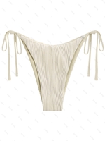 Bas de Bikini Côtelé Noué à Côté M Café lumière