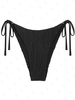 Bas de Bikini Côtelé Noué à Côté M Noir