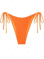 Bas de Bikini Côtelé Noué à Côté M Orange