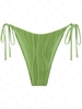 Bas de Bikini Côtelé Noué à Côté M Vert
