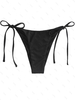 Bas de Bikini Côtelé Tanga M Noir