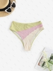 Bas de Bikini en Blocs de Couleurs à Taille Haute M Vert