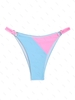 Bas de Bikini en Blocs de Couleurs Anneau en O M Bleu clair