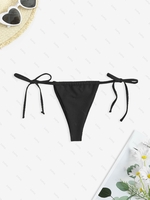 Bas de Bikini en Pagne Texturé S Noir
