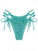 Bas de Bikini en Velours à Lacets M Bleu clair