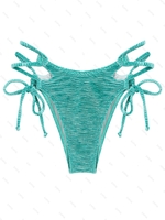Bas de Bikini en Velours à Lacets M Bleu clair