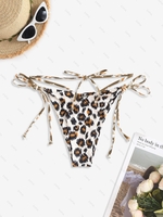 Bas de Bikini Léopard Animal Noué à Côté S Multi a