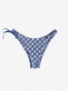 Bas de Bikini Motif de Carreaux à Grille en Tissu M Bleu