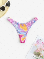 Bas de Bikini Motif Marbré S Rose léger