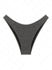 Bas de Bikini Métallisé à Coupe Haute L Noir