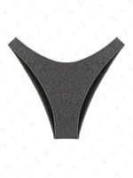 Bas de Bikini Métallisé à Coupe Haute L Noir