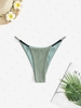 Bas de Bikini Métallisé avec Paillette S Vert clair