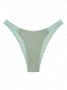 Bas de Bikini Métallisé Découpé L Vert