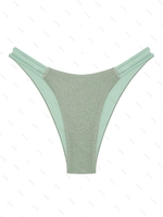 Bas de Bikini Métallisé Découpé S Vert
