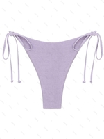 Bas de Bikini Métallisé Noué Ajustable L Violet clair