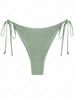 Bas de Bikini Métallisé Noué Ajustable M Vert clair