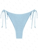 Bas de Bikini Métallisé Noué Ajustable S Bleu clair