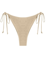 Bas de Bikini Métallisé Noué Ajustable S Café lumière