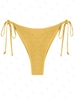 Bas de Bikini Métallisé Noué Ajustable S Jaune