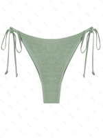 Bas de Bikini Métallisé Noué Ajustable S Vert clair