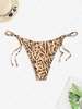 Bas de Bikini Noué à Côté à Imprimé Animal M Café lumière