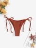 Bas de Bikini Noué à Côté Ajustable S Café