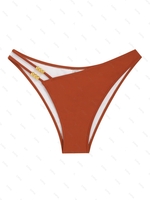 Bas de Bikini Perlé Asymétrique S Café profond
