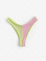 Bas de Bikini Plissé en Blocs de Couleurs L Multi a