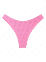 Bas de Bikini Plissé Texturé en Jacquard L Rose clair