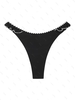 Bas de Bikini String à Coutures S Noir