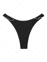 Bas de Bikini String à Coutures S Noir