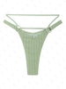 Bas de Bikini Tanga String Texturé Torsadé M Vert