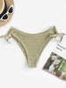 Bas de Bikini Texturé à Lacets Ajustable S Vert clair