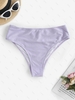 Bas de Bikini Texturé à Taille Haute S Pourpre