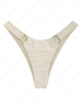 Bas de Bikini Texturé Anneau en O en Jacquard L Café lumière